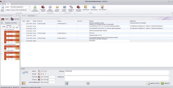 Screenshot: Übersicht der Meldungen